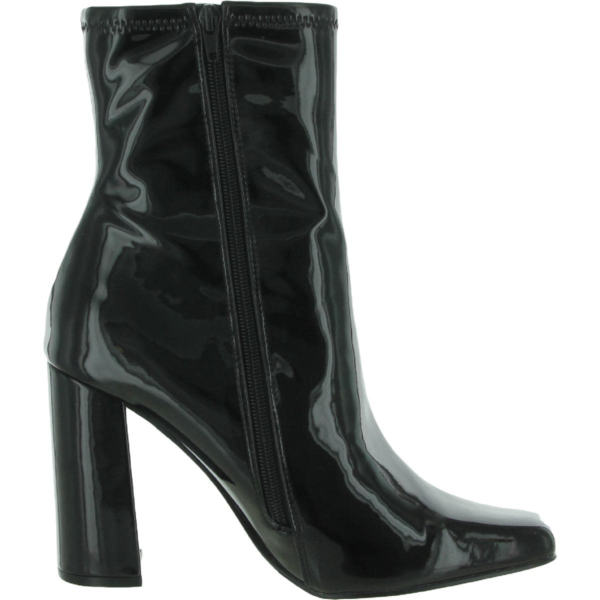 Steve Madden Womens Lynden Sequined Square Toe Mid-Calf Boots