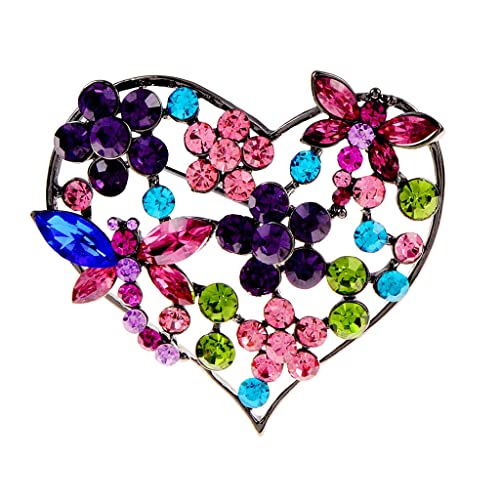 Broches cœur strass femmes : un bijou vintage plein de poésie