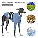 IECOii Greyhound Pullover mit Ohrenschutz,Langarm Hundepullover,Haustierpullover aus Baumwolle,Greyhound Schlafanzug mit Zwei Beinen,Kapuzenpullover Whippet Pyjama,Dehnbarer Warmer Hundemantel,Blau,XL