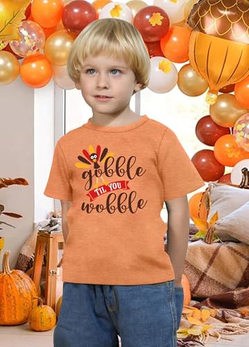 Kids Thanksgiving Shirts for Boys Girls Thankful Funny T-Shirt Pumpkin Graphic Grateful Shirt 7-14 Years3