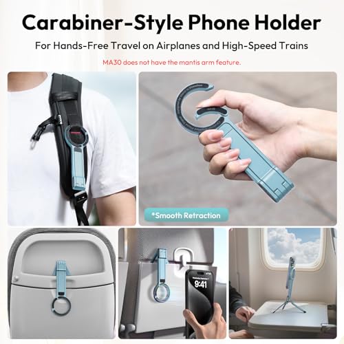 Image of ULANZI MA30 Magnetic Phone Tripod Stand for iPhone, Aluminium Maglock Smartphone Mini Tripod Pocket Cell Phone Stand Strong Magnet Compatible with iPhone 17 16 15 14 13 12 Series, Mint Green