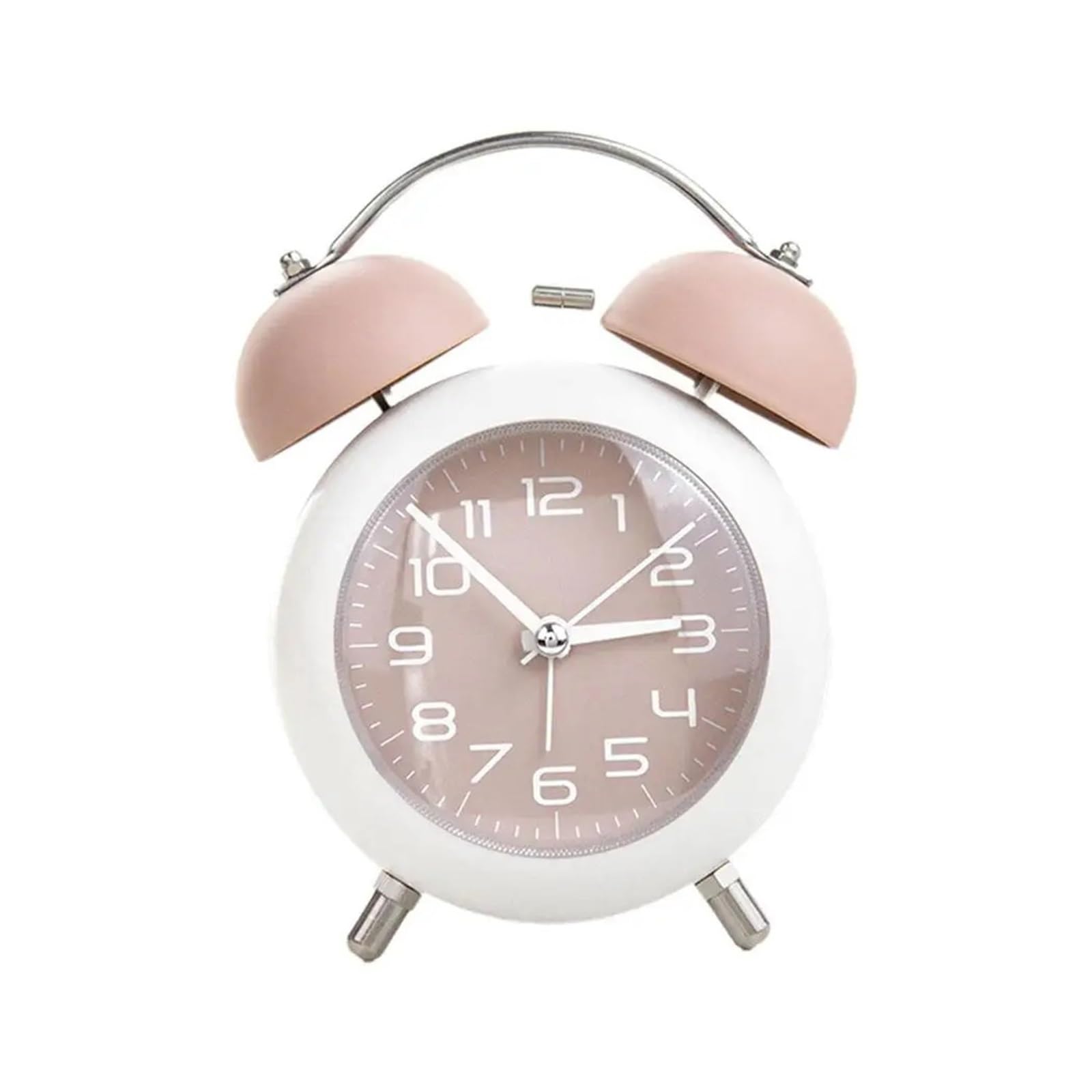 J9V4G6S3B5 Desk Clock Twin Bell Loud Alarm Clock Metal Frame with Backlight Battery Operate Desk Table for Home Dormitory and Office analogue alarm clock(Pink)