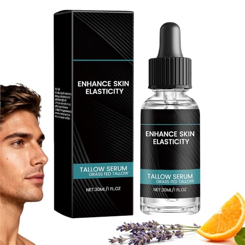 Serum hidratante facial de Beef Tallow para Hommes, Sérum Visage au Tallow Grass Fed Avec Vitaminas C & Acide Hyaluronique, Sérum Hydratant Homme pour Peau Sèche, crema Tallows para Rides Fines (1