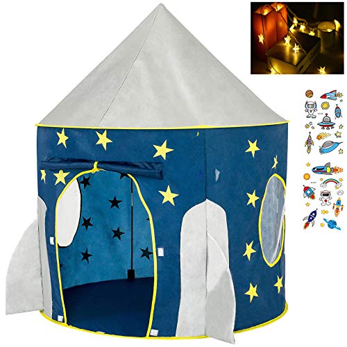 Georgie Porgy Casa de Juego Plegable para Niños Portátil Tienda Castillo Jardín de Juguete al Aire Libre de Interior Cohete (Fluorescencia) Gratis para luz LED + Niños Tatuaje Pegatina *2