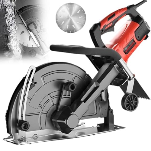 Rozadora De Pared Eléctrica De 9900 W, Máquina Cortadora De Ranuras De Hormigón, Profundidad Ajustable De 0 a 154 Mm, Velocidad 6800 R/min, Rotación De 90°, Corte Sin Polvo, Para Piedra, Cemento