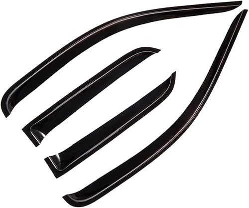 Miniatura 3 de Ventvisor Deflector de ventana lateral Viseras de ventana Juego de protectores de lluvia para Ford 2004-2014 para Ford para F150 Supercab Extended