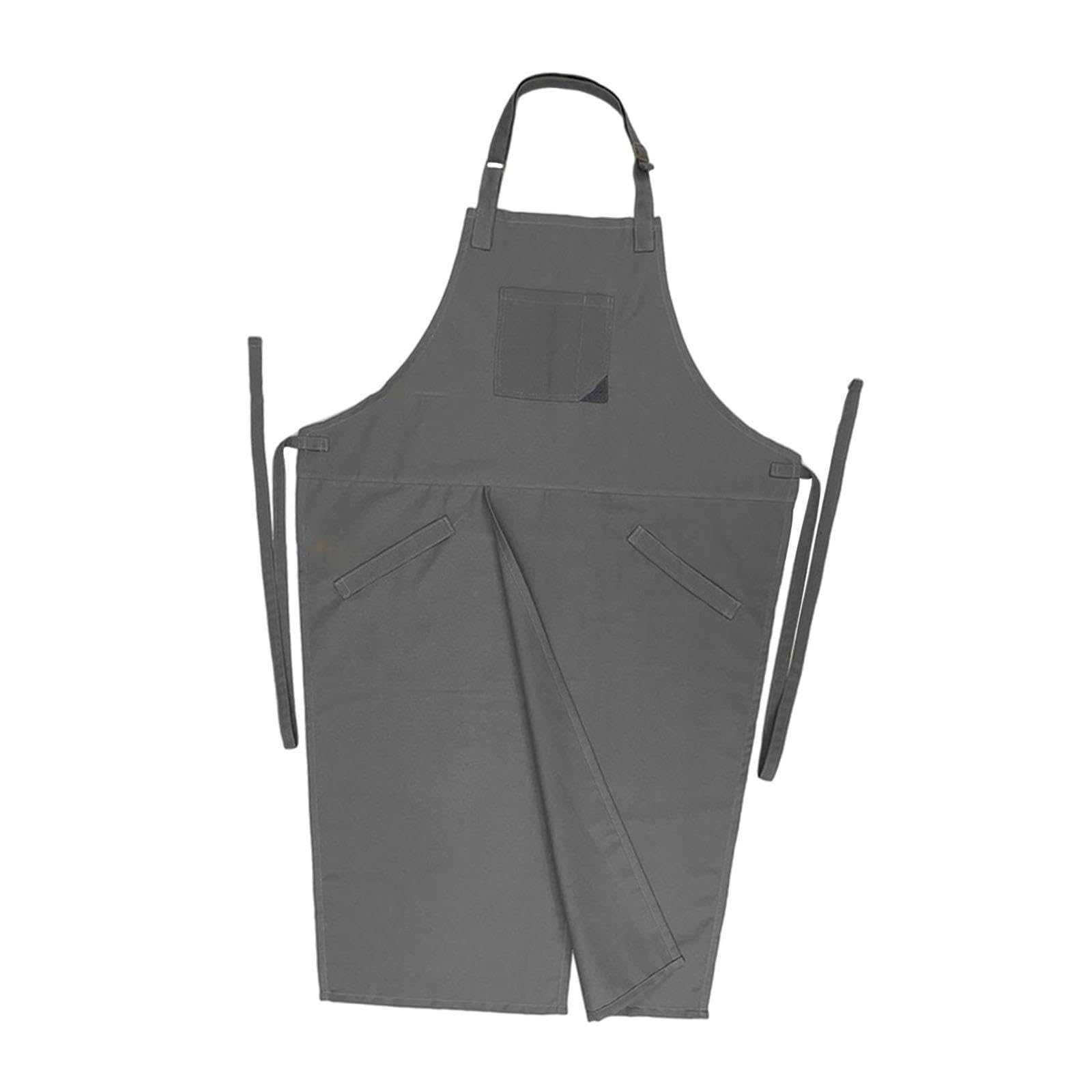 Tablier de Poterie à Jambes Fendues, Résistant à L'usure, Multifonctionnel et Portable pour Hommes et Femmes, Idéal pour La Cuisine, La Menuiserie, Gris