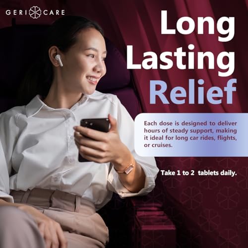 Image of GeriCare Meclizine HCI 25mg Antiemetic Travel-Ease Tablets, Prevents and Treats Motion Sickness, Nausea Relief, 100 Count (Pack of 2)