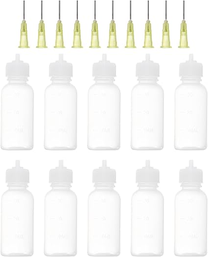 PATIKIL 4 Bottiglie Di Plastica A Spremere 30ml Con Tappo A Vite - Trasparenti E Graduate Per Oli, Colla, Cosmetici