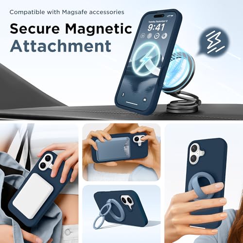 Image of GolbinBox Magnetic for iPhone 17 Case, Silicone Cover, Dark Blue