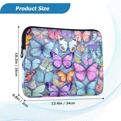 Funda para portátil 13-14 pulgadas con diseño de mariposas coloridas miniatura 3