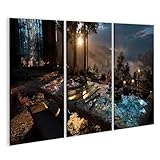 islandburner Bild auf Leinwand Mystische Glaswerkstatt Wandbild Wohnzimmer Für Kreative Handwerker - 3-teilig