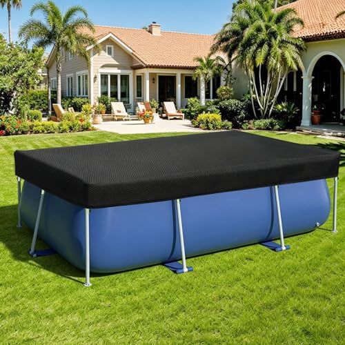 CQQGO Rectangular Pool Cover Swimming Pool Cover for Rectangular Above Ground Frame Pool Improved Version Windproof and Waterproof Design (90.6 * 63IN)