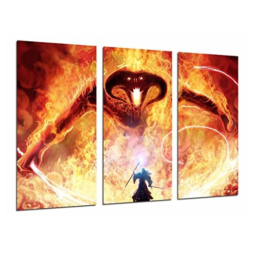 Cuadro Fotográfico Gandalf lucha demonio de fuego Tamaño total: 97 x 62 cm XXL