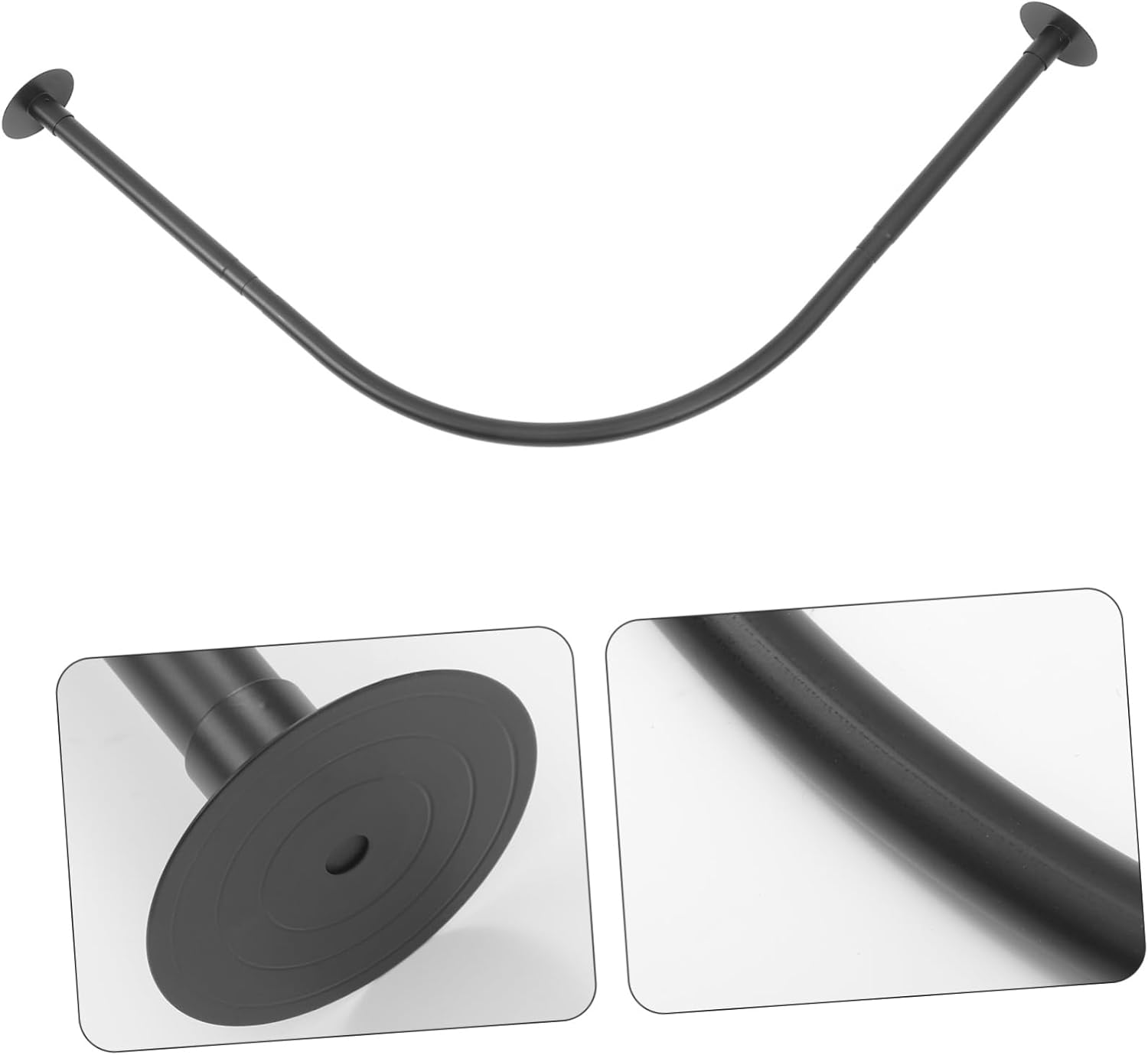 ABOOFAN Adjustable Curved Shower Curtain Rod Tension Rod for Bathroom Easy Installation Multipurpose Design for Bathtub Living Room and More