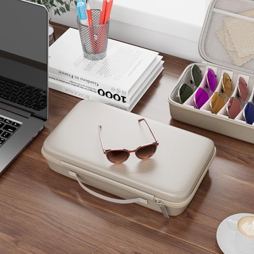 Image of Travel Sunglasses Organizer​,​ Hard Shell​ Sunglass Case Adjustable Slots for Multiple ​Sunglass Eyeglass Case