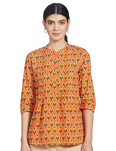Image of Amazon Brand - Myx Women Cotton Regular Fit Casual Kurti (Available in Plus Sizes)