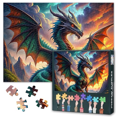 Rompecabezas de dragón majestuoso para disfrutar en emocionantes noches de juegos