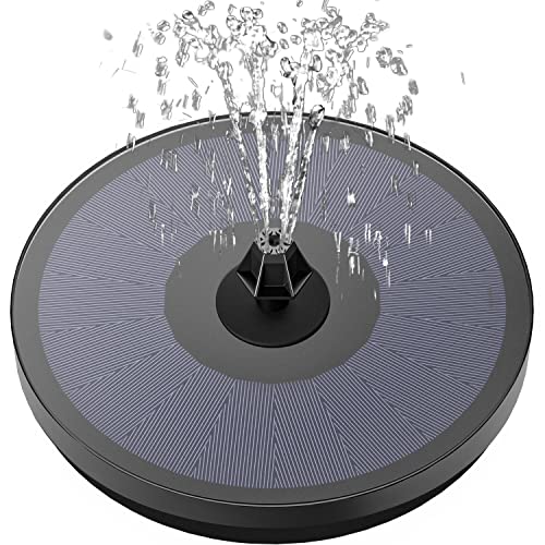 SZMP Mini Wasserpumpe mit LED Licht,24 Stunden funktionierender Vogeltränkenbrunnen,7 Düsen,5M langes Netzkabel und Adapter im Lieferumfang enthalten,für Garten