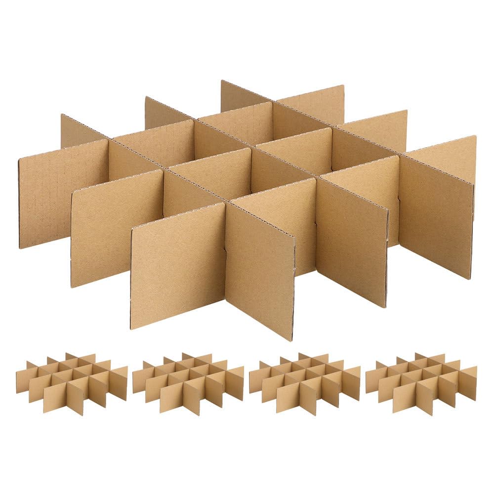 Generic Cardboard Box Divider for Moving Boxes Glassware Protection Grid Design Shipping Partition Inserts 13.19X3.15X0.12 Inches 5 Pack