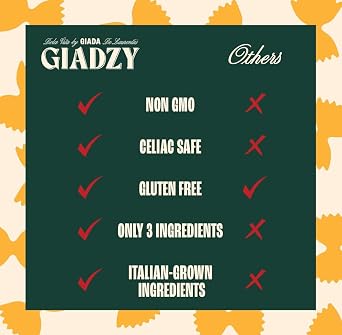 Giadzy by Giada De Laurentiis 4 Pack Gluten Free Pasta Ziti Corte, Casarecce, Taccole & Rigatoni Made in Italy Artisanal Bronze Cut Clean Ingredients Non-GMO Vegan