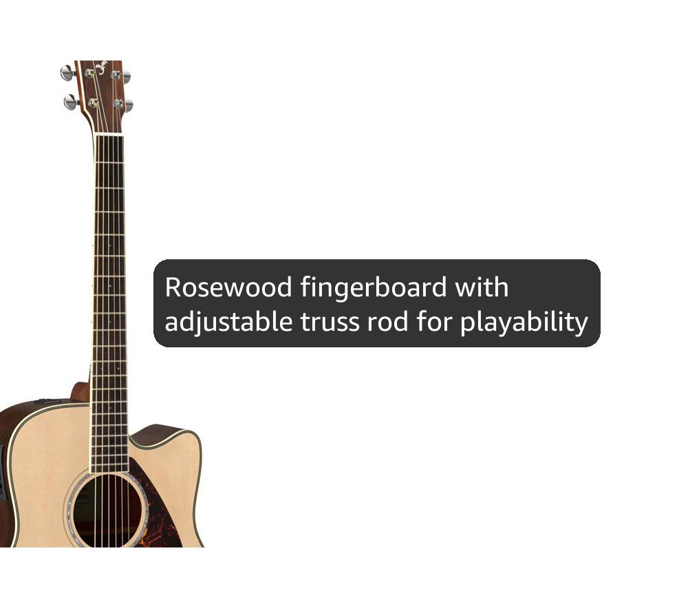 Yamaha FGX830C Solid Top Cutaway Acoustic-Electric Guitar, Natural