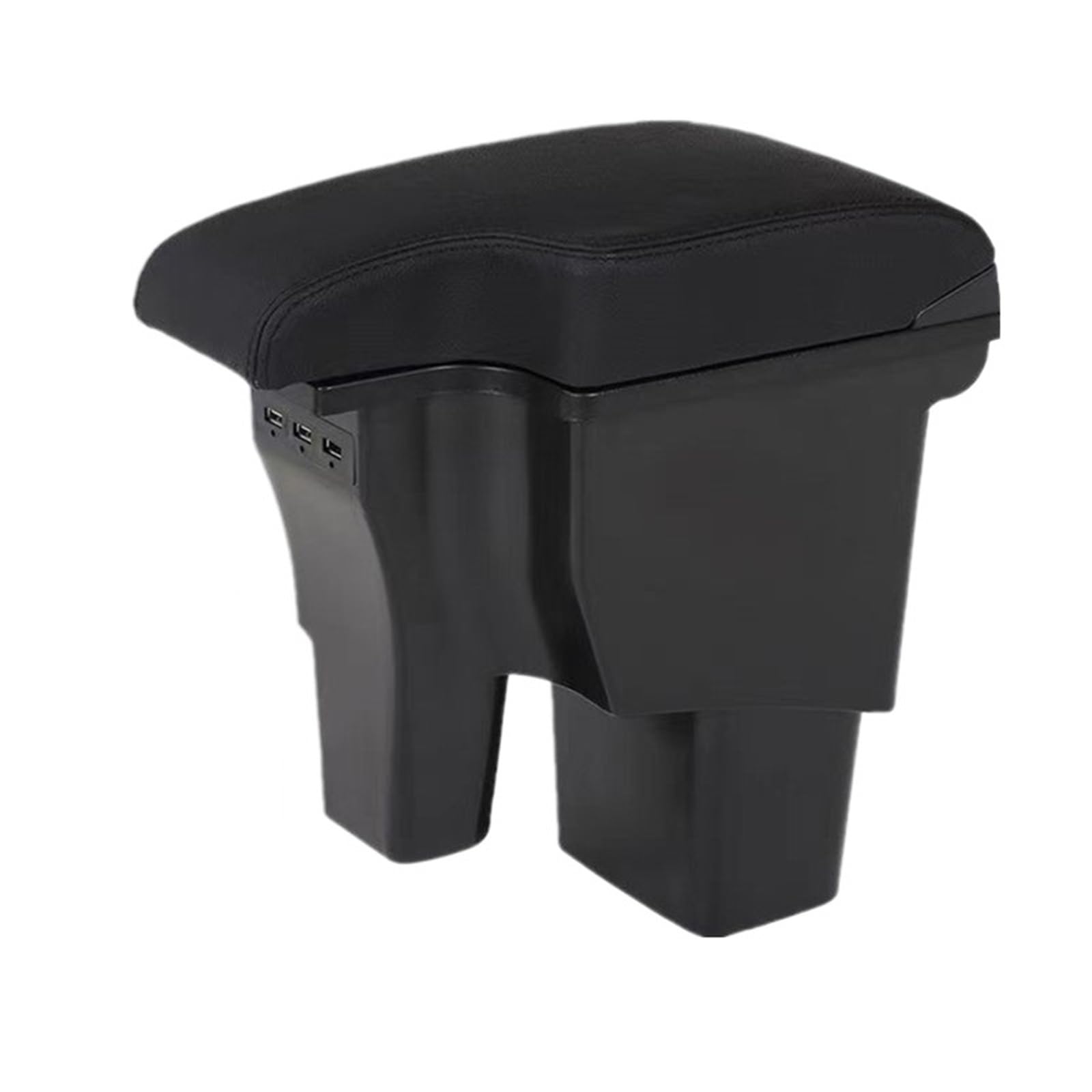 LOKHINGS Adjustable Armrest Storage Box Fit For Hyundai Fit For SOLARIS Fit For Hyundai Fit For Accent RB Car Armrest Box Central Store Box Retrofit USB(B2 Real Corium)