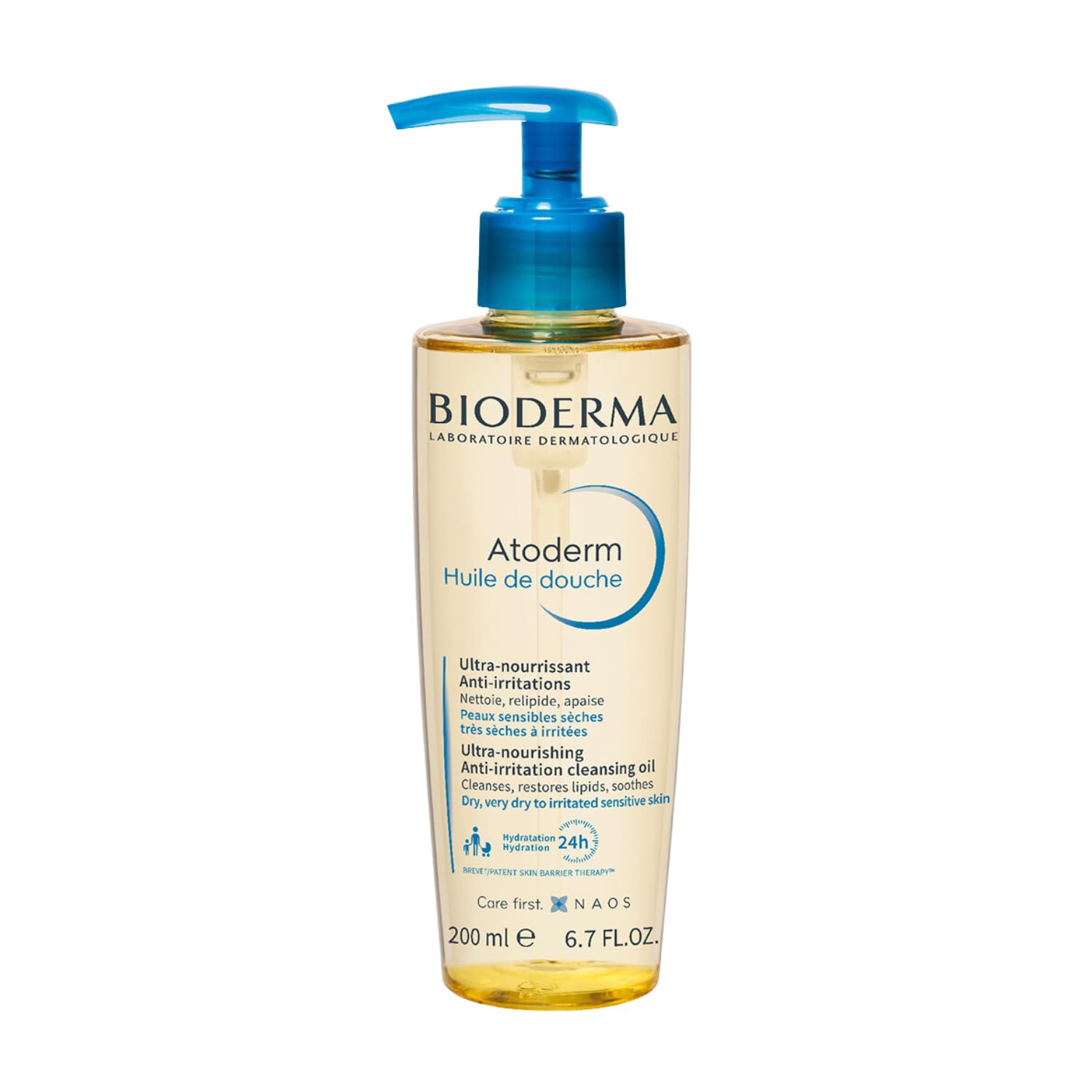Bioderma Atoderm Shower Oil - Nourishing & Cleansing Body Wash, Hydrate, Soothe & Protect Dry & Sensitive Skin - with Glycerin & Niacinamides, 200ML