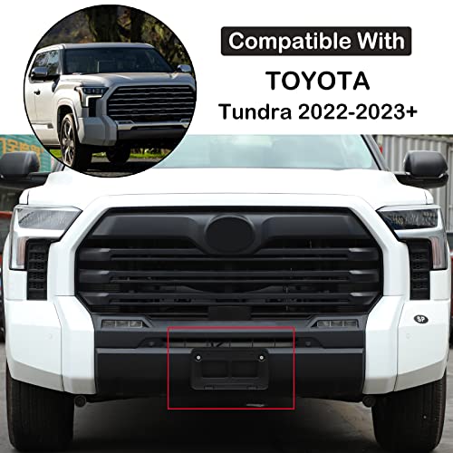 Car Front License Plate Frame Bracket Compatible with Toyota Tundra 2022-2023 Front License Plate Tag Holder Mounting Mount Adapter Bumper Brackets Frame Trim Cover Tag Holder Replacement Accessories - Image 3