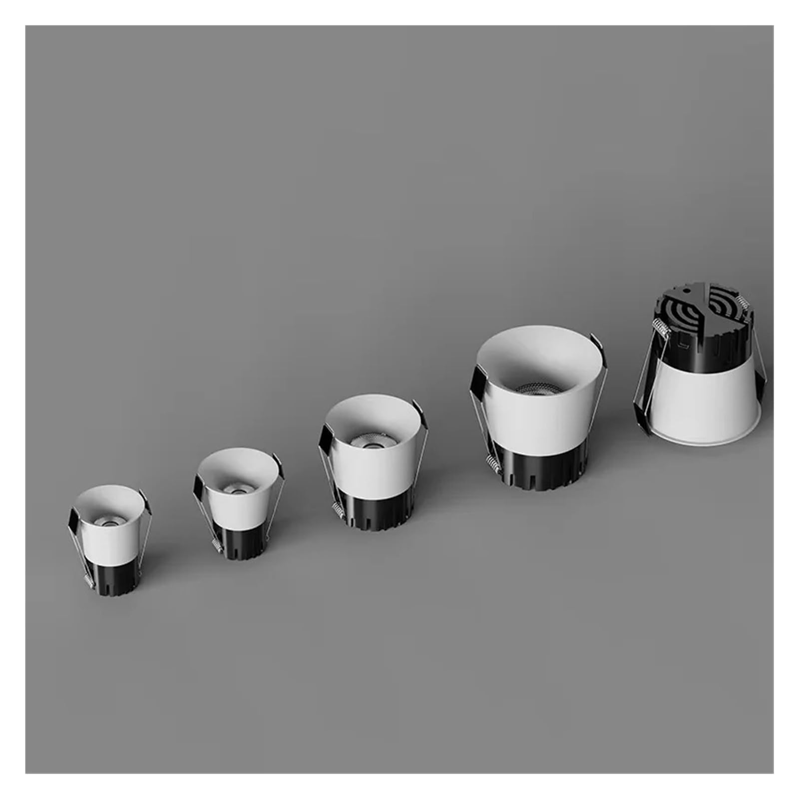 MINI foco LED COB curvo, 5W, 7W, 10W, 12W, 15W, 18W, foco pequeño empotrado regulable, 110V, 120V, 220V, 230V(3000K,Black)
