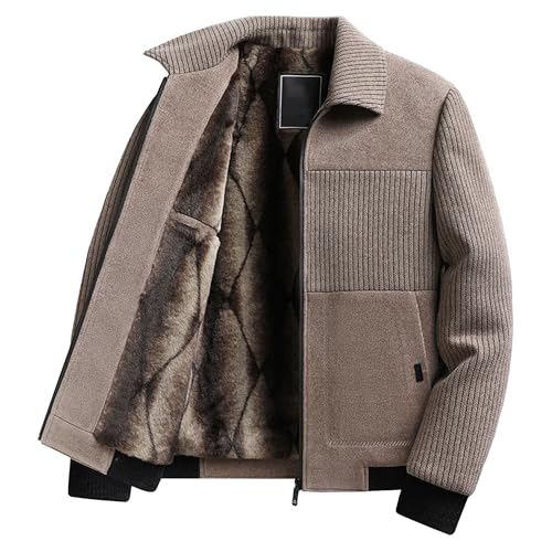 Blouson bomber thermique en polaire chaude veste hiver homme aux finitions soignées à revers
