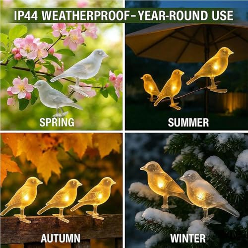 Lampe d'oiseau lumineuse LED avec outil d'extérieur attaché pour fixation facile