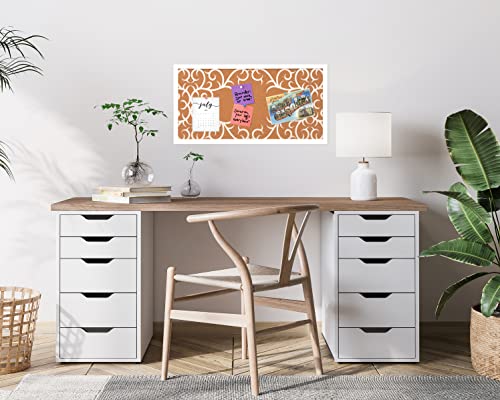 Gasaré, Extra Thick Cork, Board For Walls, Bulletin Board, Pin Board, Decorative, Solid Frame, Install Horizontal Or Vertical, For Home And Office, Push Pins Included, 23 X 12 Inches, White #TOP1