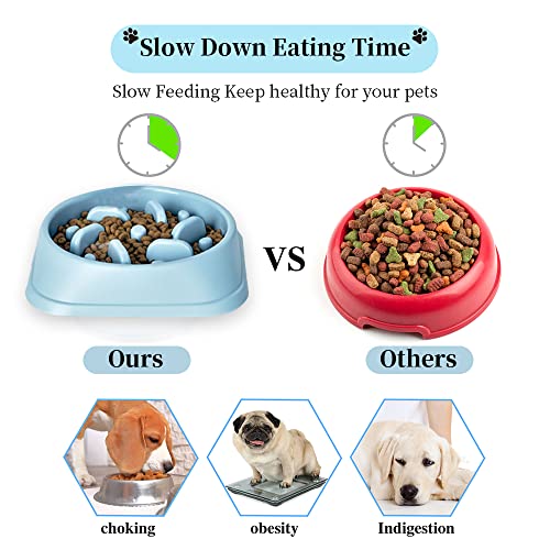 Allygoods Slow Feeder Dog Bowl - Interactive Anti-Gulp Puzzle Feeding Dish For Large & Small Dogs Breed - Non-Slip, Chew-Proof & Bpa-Free #TOP2