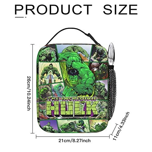 Ningguang Super Hero Lunch Box Green Giant Cartoon Waterproof Insulated Lunch Bag Comics Hero Theme Reusable Tote Bento For Men Work Office #TOP1