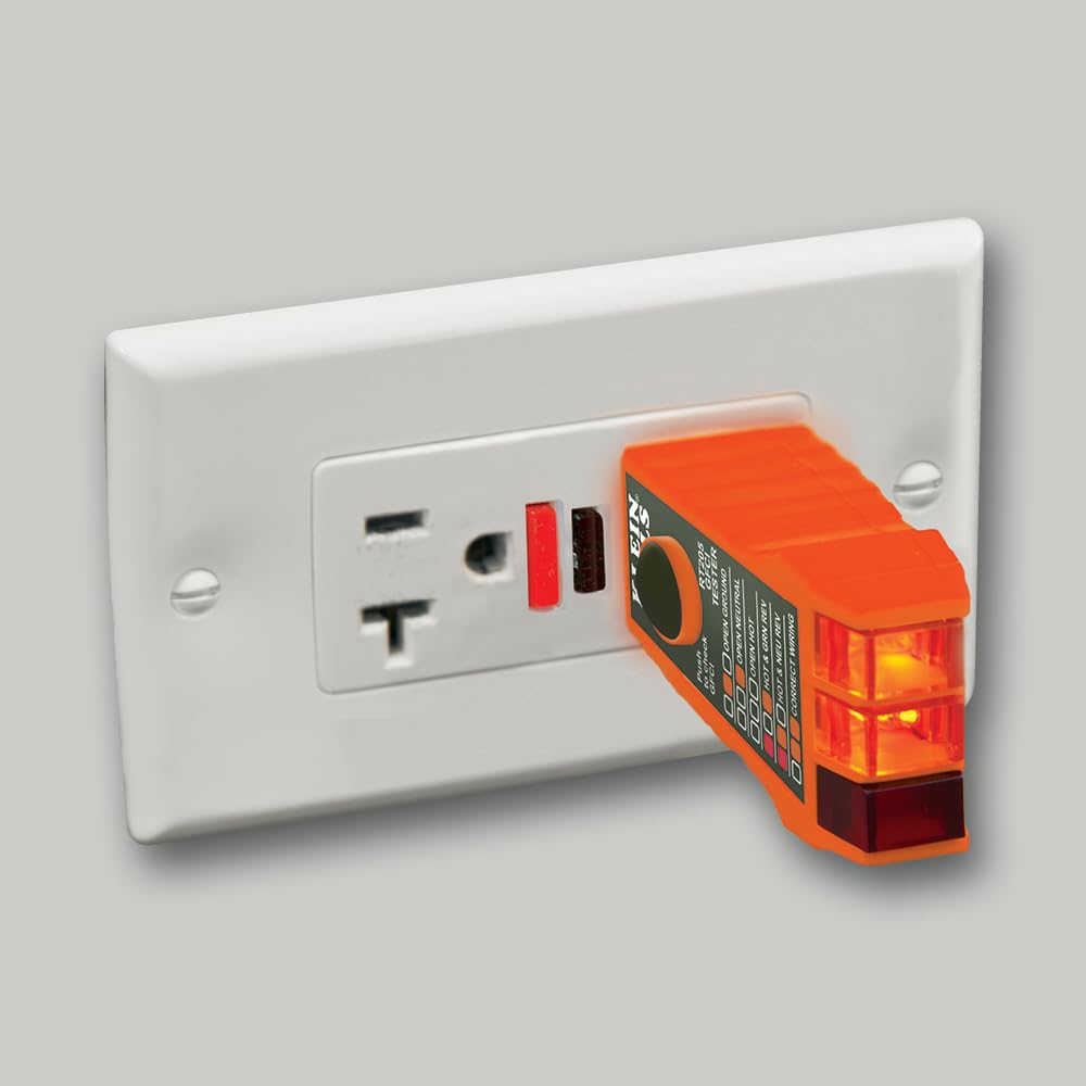 Klein Tools NCVT1PKIT Kit testeur électrique avec testeur basse tension sans contact, 50 à 1000 V AC et testeur de prise GFCI 2 pièces