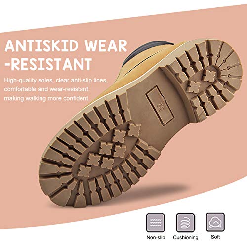 JABASIC Kids Ankle Snow Work Boots Boys Girls Outdoor Lace-up Hiking Shoes4