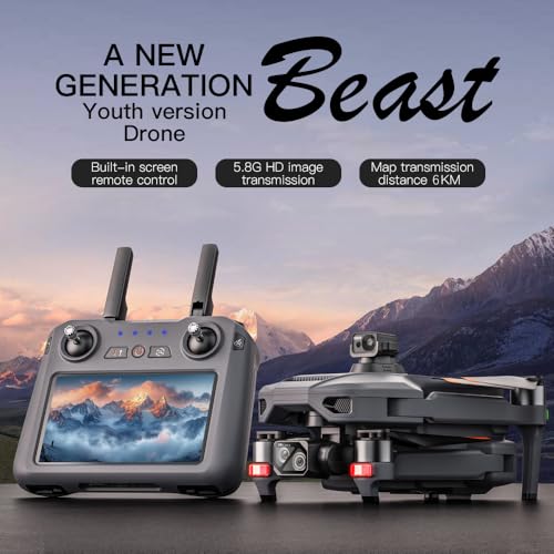 SG909 MAX Drohne mit Kamera 4K für Erwachsene, Fernsteuerung mit Bildschirm, 6km Kontrollabstand, 3-Achsen Gimbal, 360° Hindernis Vermeidung, Professioneller RC Quadcopter Dron, 3 Batterien – Bild 3