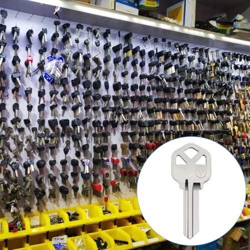 AYWFEY KW1 Blank Key Blanks, Pack of 15 High Quality Brass Uncut Blank Keys, with 2 Key Rings, Copper Structures Blank Keys for Residential & Commercial Locks