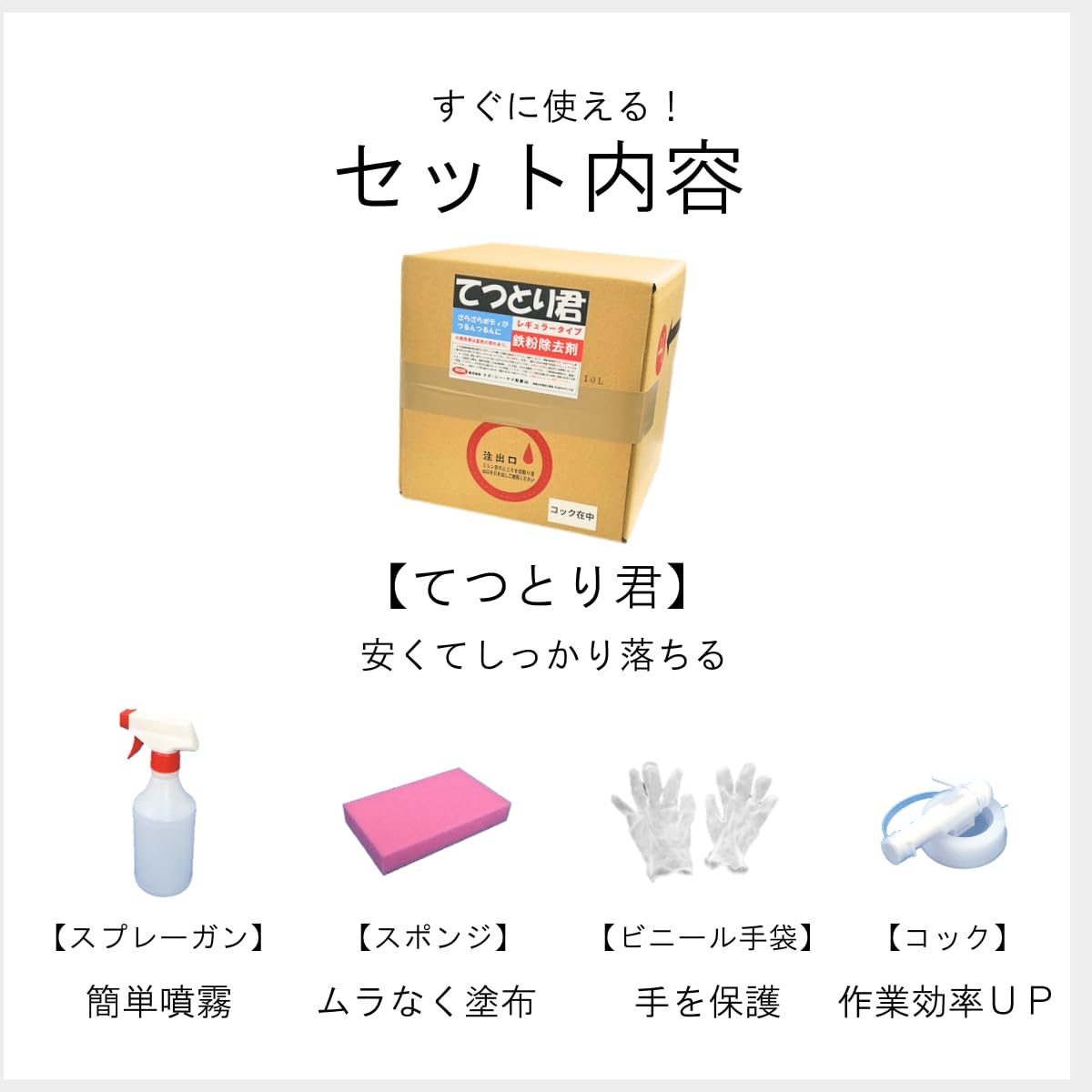Amazon.co.jp: 鉄粉除去剤 大容量 てつとり君 レギュラータイプ 10L