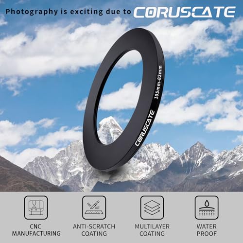 Anillo Adaptador de Filtro para Cámara 105 mm a 82 mm, Anillos Metálicos Adaptadores de Lente Compatibles con Todas las Lentes de 105 mm y Accesorios de 82 mm + Paño de Limpieza para Lentes miniatura 2
