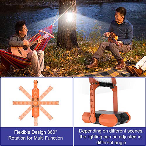 Portable LED Work Light,BEIEN Rechargeable Solar Work Lights 4400 mAh,Waterproof COB Flood Light with Magnetic Hanging Hook,30W 1000LM for Car Repairing,Camping,Hiking,Backpacking,Fishing