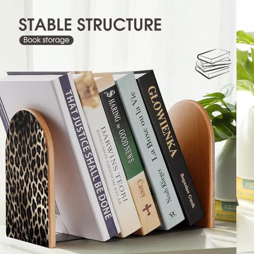 Sujetalibros decorativo de leopardo negro para evitar la caída de libros 8