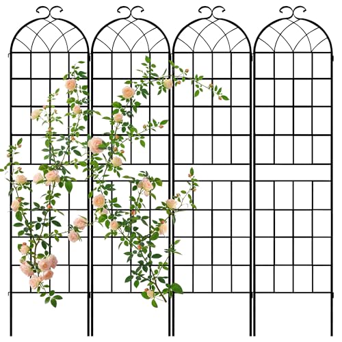 LZRS Rustic Iron Arch Garden Trellis 87" x 20" (4 Pack)