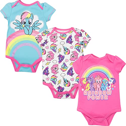 Image of My Little Pony Rainbow Dash Baby Girls' 3-Pack Glitter Bodysuits
