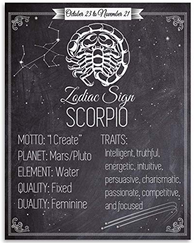 Scorpio Zodiac Sign 11x14 Unframed Print – Vintage Astrology Wall