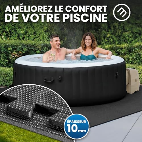 bemaxx Tapis de Protection pour Piscine Tapis de Sol Pool - Set de 18 Tapis EVA sous-Couche Tapis Puzzle Dalles de Piscine Plaques de Piscine Film de Sol Protection du Sol Bassin pour Enfants - Noir – vue 9