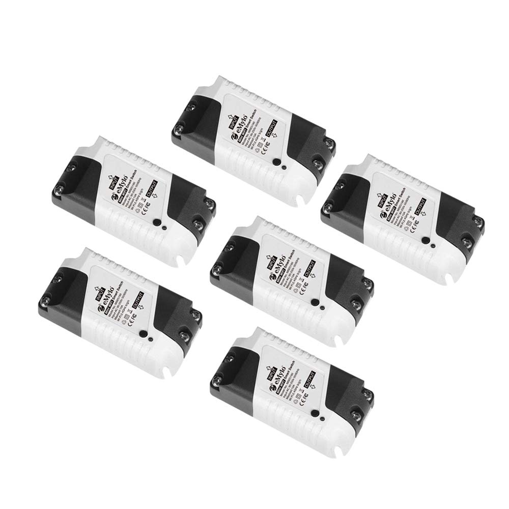 eMylo Smart WiFi Switch Mini Relè wireless Interruttore AC 220V Smart Life App Telecomando Timer per l'automazione domestica Compatibile con Alexa Echo Google Home IFTTT, Supporto IOS Android 6 pacchi