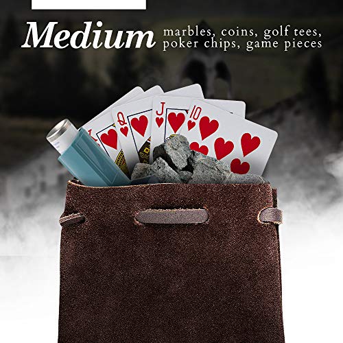 Nabob Leather Leather Drawstring Pouch, Coin Bag, Medicine Tobacco Pouch Medieval Reenactment Made in U.S.A Size 5.75" x 4.25"