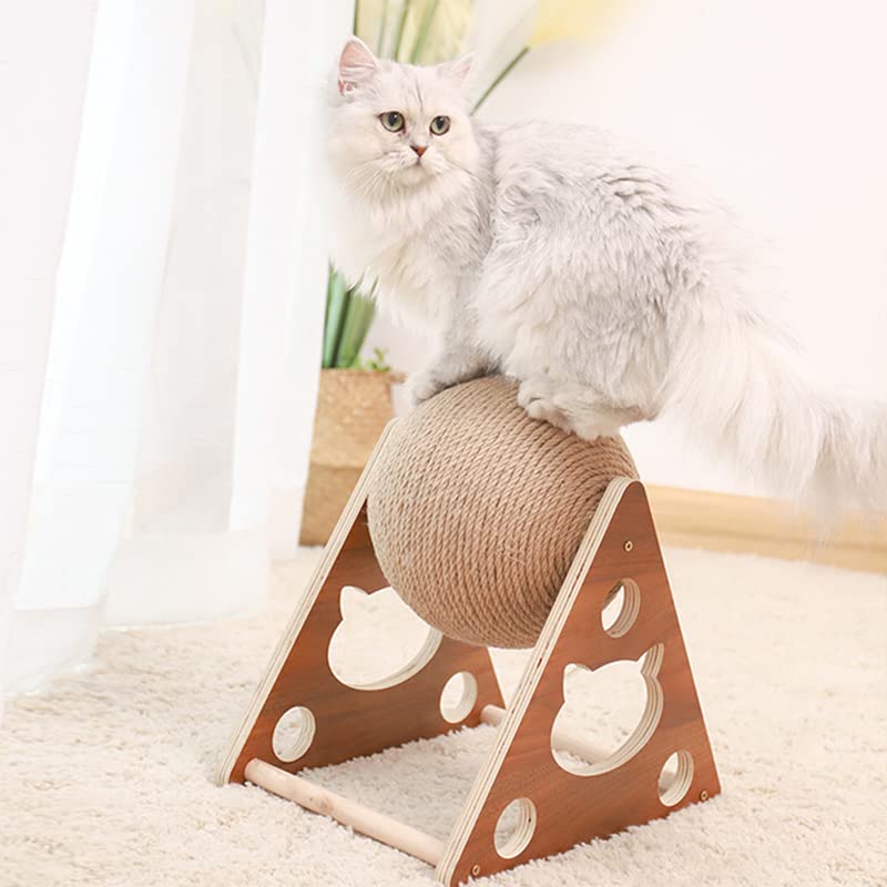 TIMICARE Cat Scratcher Toy,Natural Sisal Cat Scratching Ball,Cat Scratcher Toy,Scratching Ball dfor Cats and Kittens,Cat Scratcher Board Kitten Sisal Rope Ball (Small)(28 * 23 * 23CM)